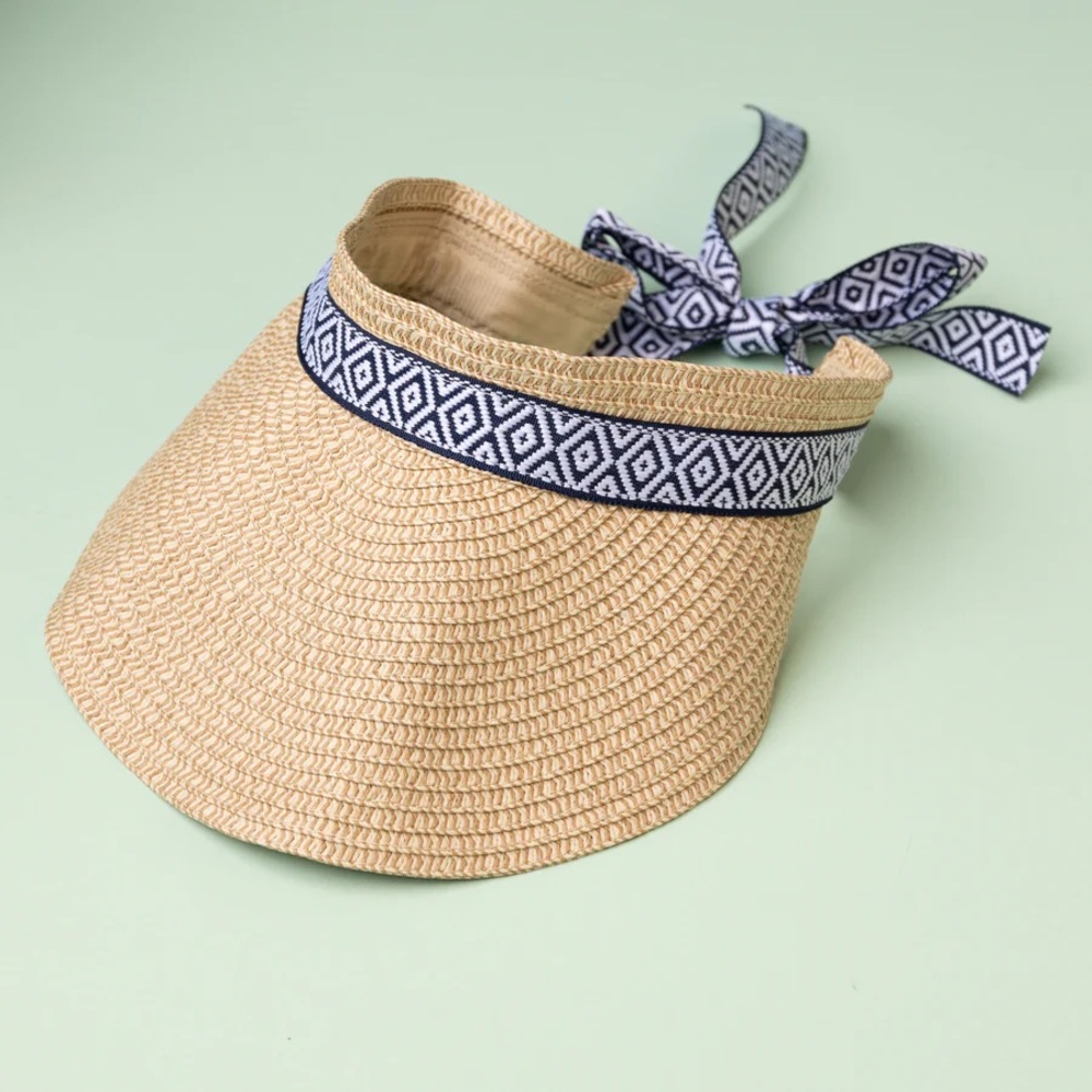 AYNIL CO || Foldable Straw Sun Visor W/ Ribbon *NWT*